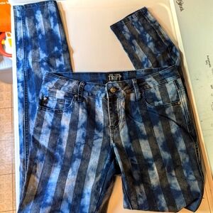 Tripp NYC Stripes Grunge Skull Rivets Jeans Skate Emo Hot Topic Vintage New 7 28